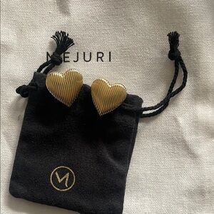 Mejuri Gold Big Puffy Heart Stud Earrings